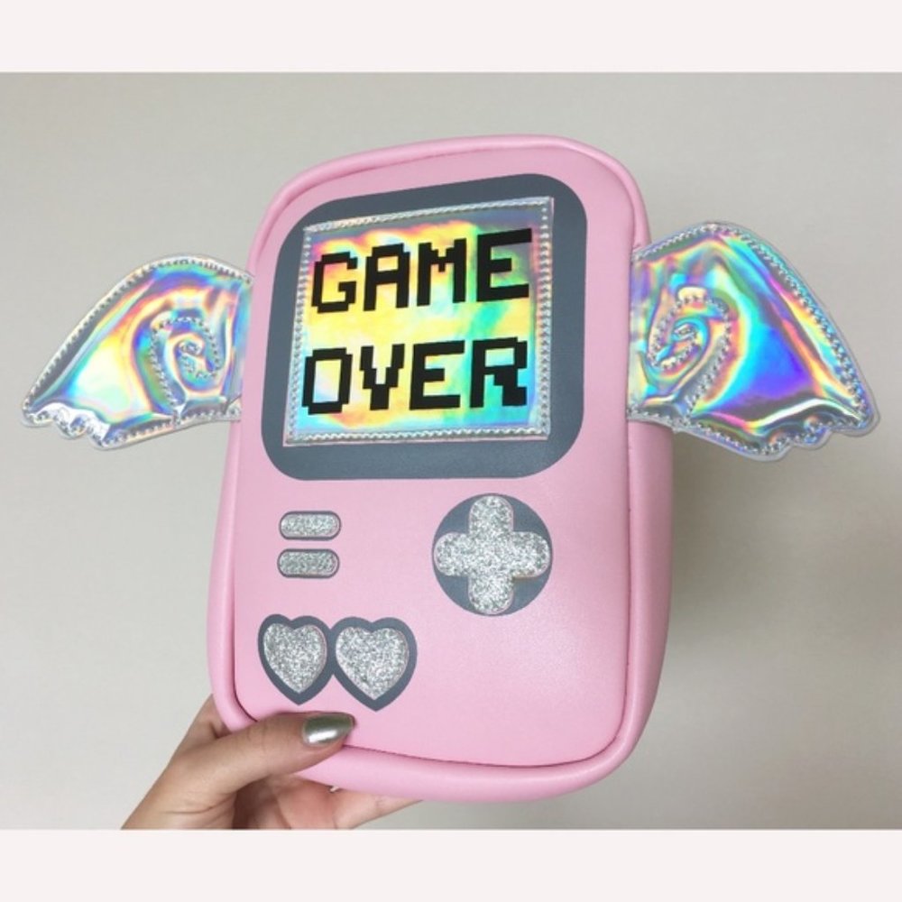 GAME OVER Gamer Pink Video Game Cosplay Handbag